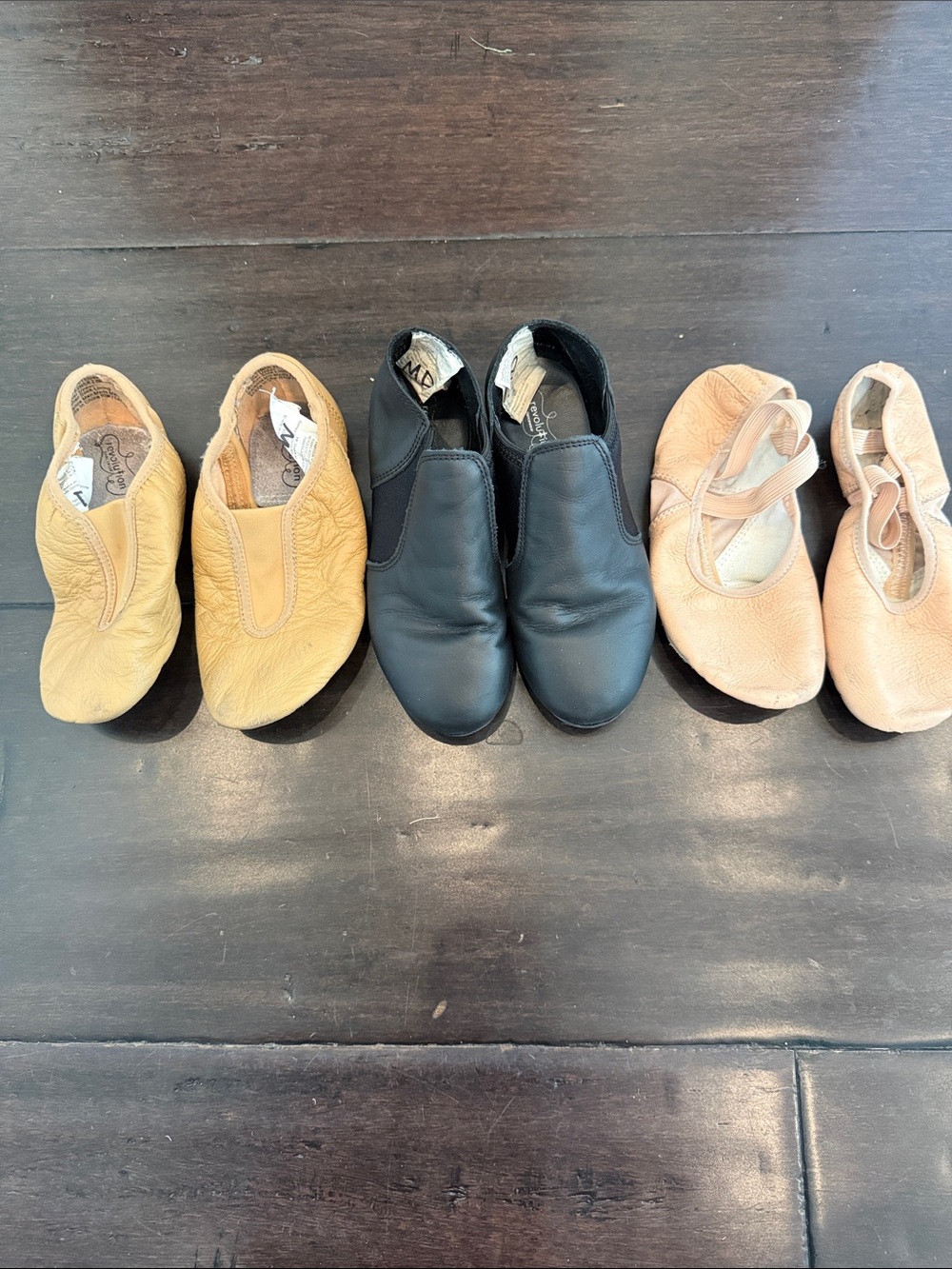Revolution Beige/Tan Leather Dance Slip-On Shoes